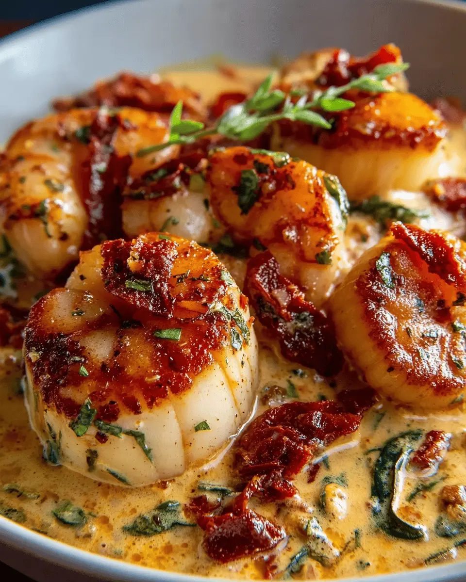 Scallops and Shrimp with Creamy Sun-Dried Tomato Sauce