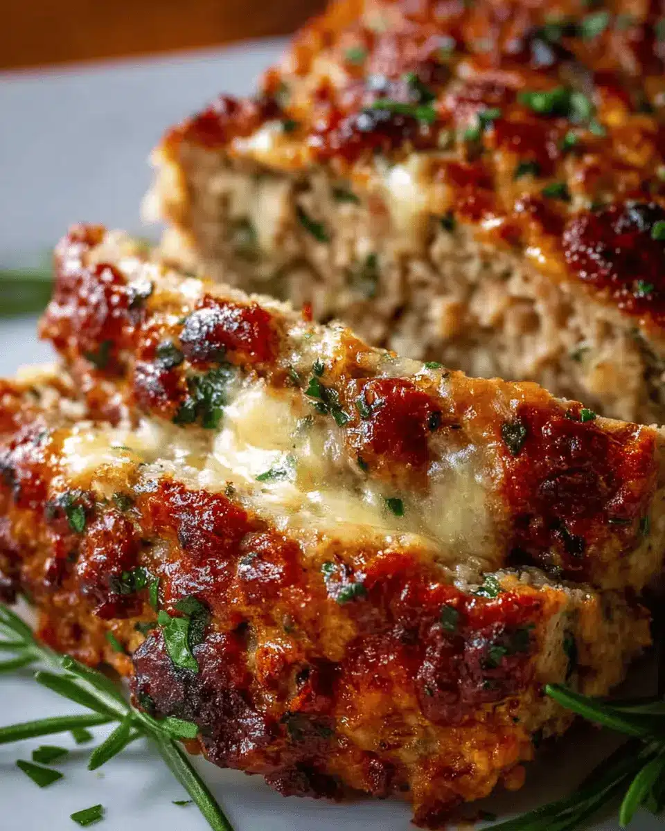 Melt-in-Your-Mouth Garlic Parmesan Chicken Meatloaf