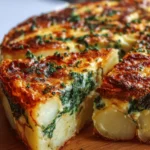 Cheesy Potato & Spinach Quiche (No Crust)