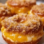 Classic Peach Cobbler Cheesecake Donuts