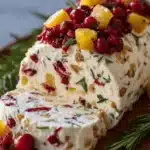 Pineapple Cranberry Holiday Cheese Log