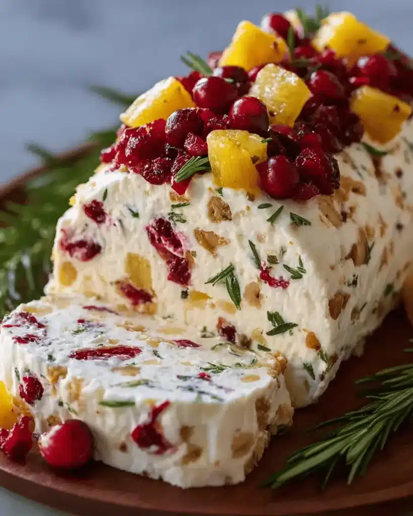 Pineapple Cranberry Holiday Cheese Log