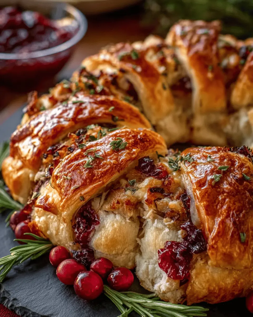 Savory Turkey and Cranberry Crescent Ring