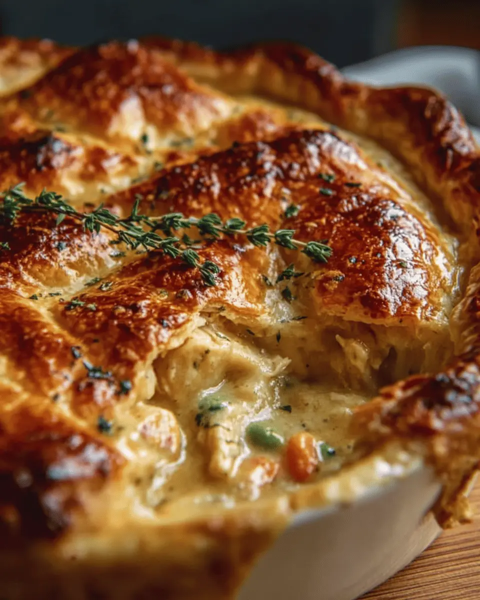 Golden Chicken Pot Pie with Buttery Crust