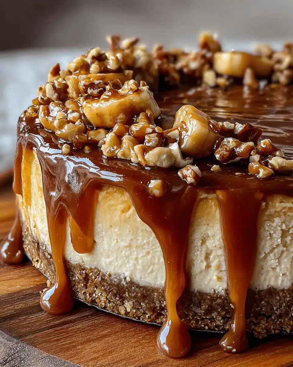 Banana Caramel Nut Cheesecake