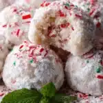 Peppermint Snowball Cookies