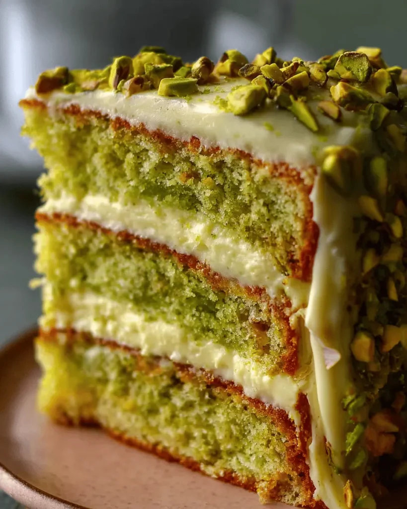 Luscious Pistachio Cream Cake