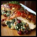 Cranberry & Spinach Stuffed Chicken Breasts with Swiss Cheese
