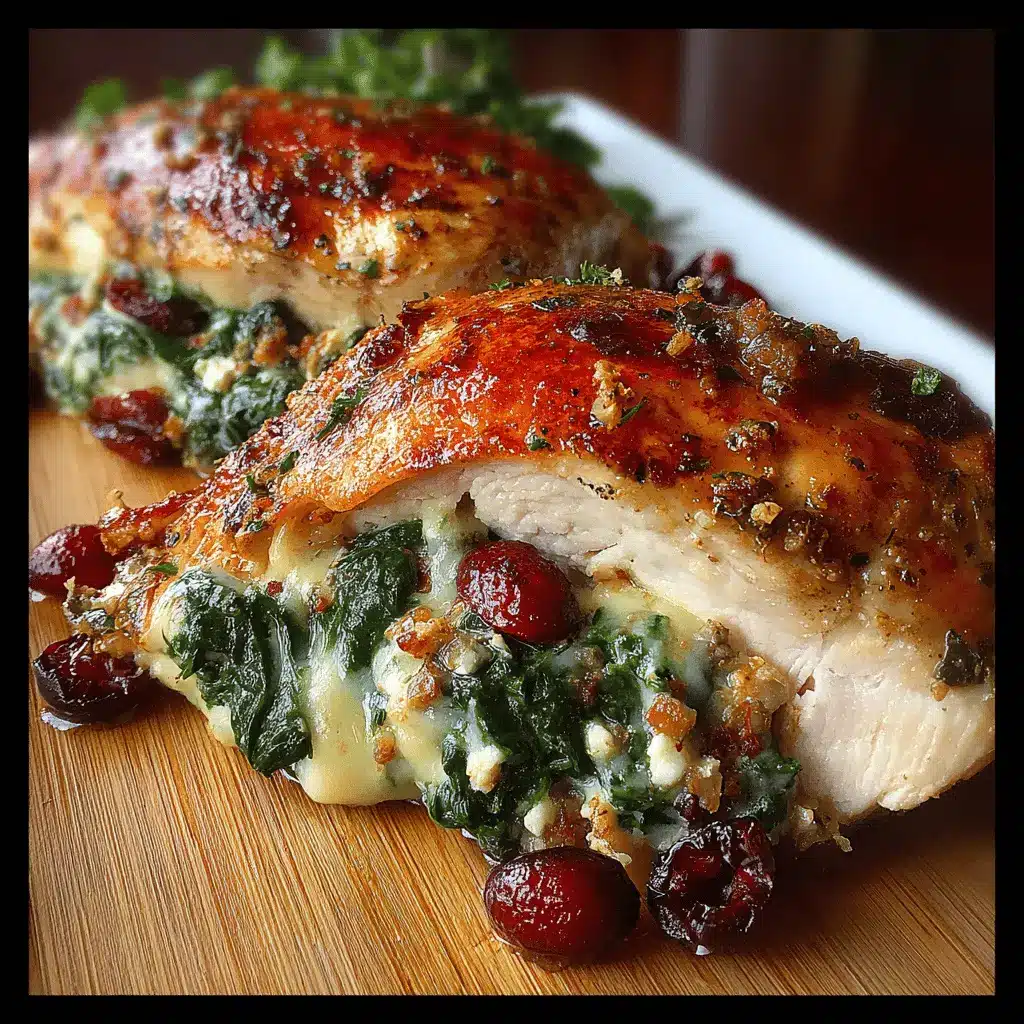 Cranberry & Spinach Stuffed Chicken Breasts with Swiss Cheese