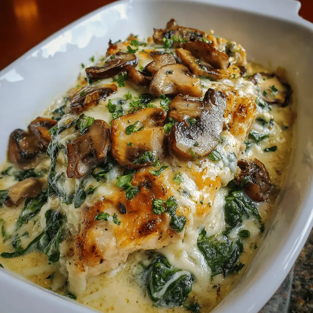 Creamy Cottage Cheese Chicken, Mushroom & Spinach Casserole