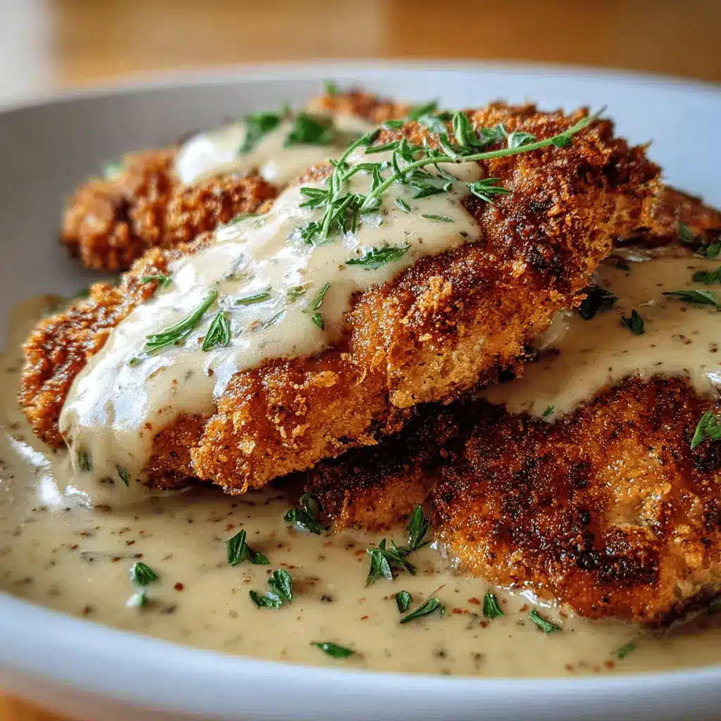 Crispy Chicken Cutlets with Creamy Country Gravy