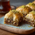 Homemade Greek Baklava with Walnuts and Pistachios