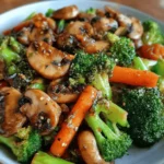 Garlic Mushroom & Broccoli Stir-Fry with Carrots