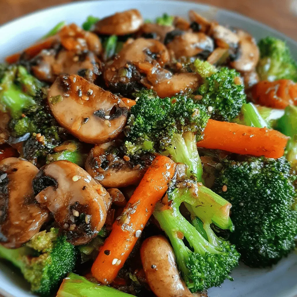 Garlic Mushroom & Broccoli Stir-Fry with Carrots