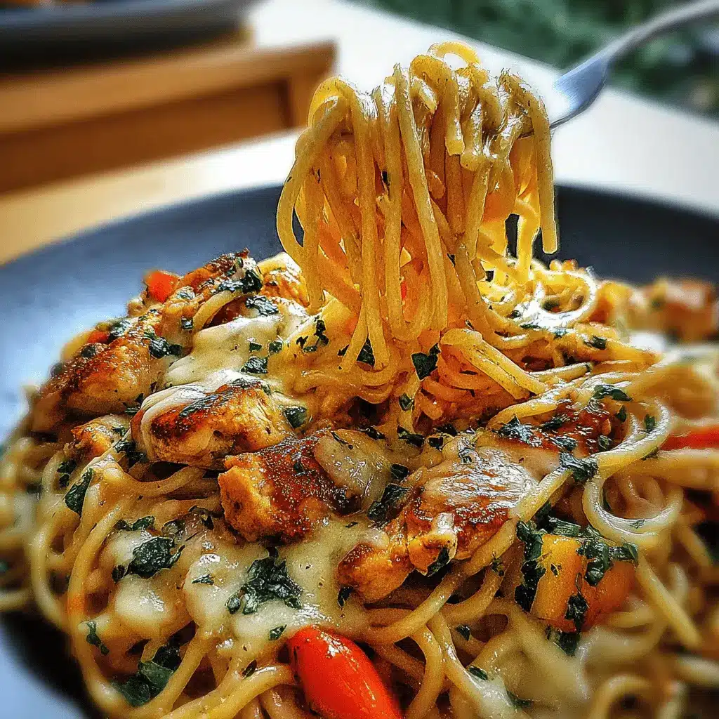 Cheesy Chicken Garlic Butter Roasted‑Veggie Spaghetti