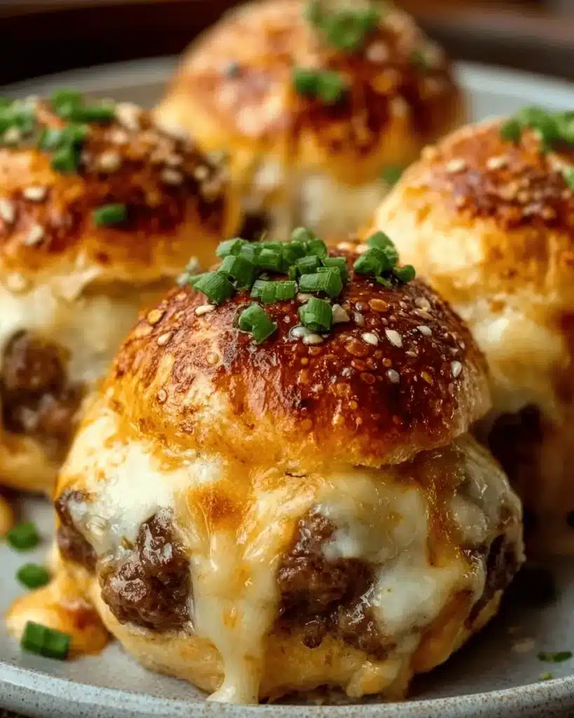 Garlic Parmesan Cheeseburger Bombs