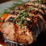 Crockpot Brown Sugar Balsamic Glazed Beef Tenderloin