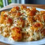 Creamy Chicken Alfredo Tater Tot Bake