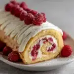 Raspberry White Chocolate Cake Roll