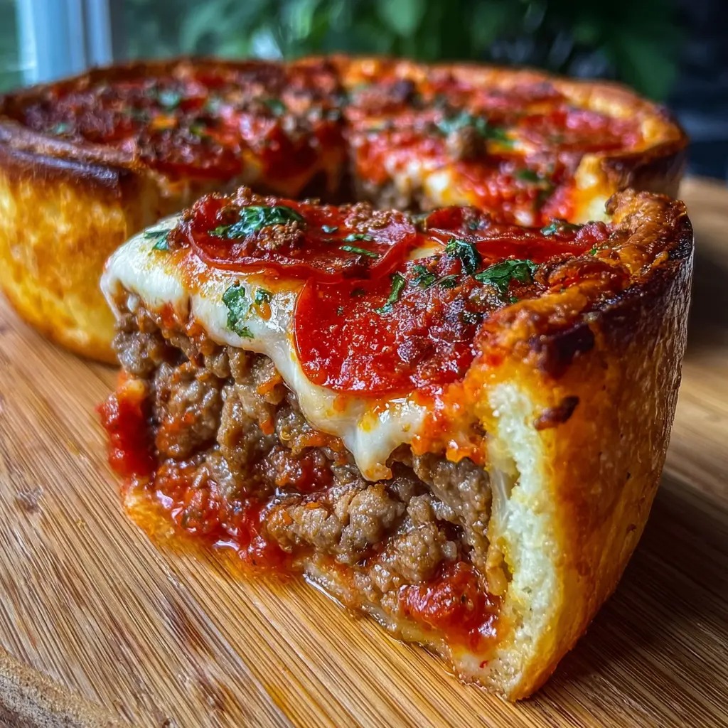 Deep‑Dish Hamburger, Sausage & Pepperoni Pie