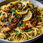 Lemon Basil Chicken Pasta with Crispy Capers