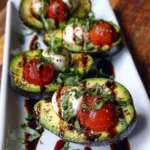 Caprese Stuffed Avocados with Sweet Balsamic Glaze