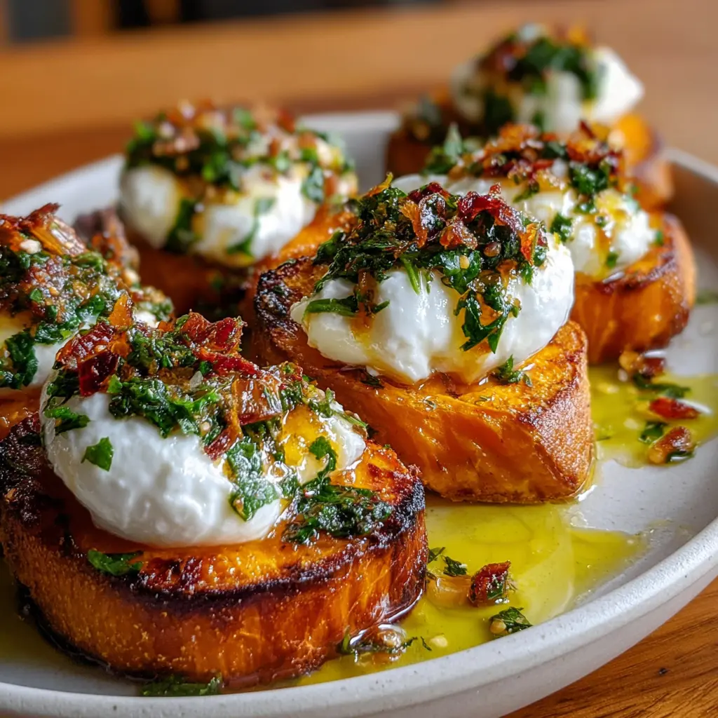 Melty Burrata Sweet Potato Appetizers 🍋