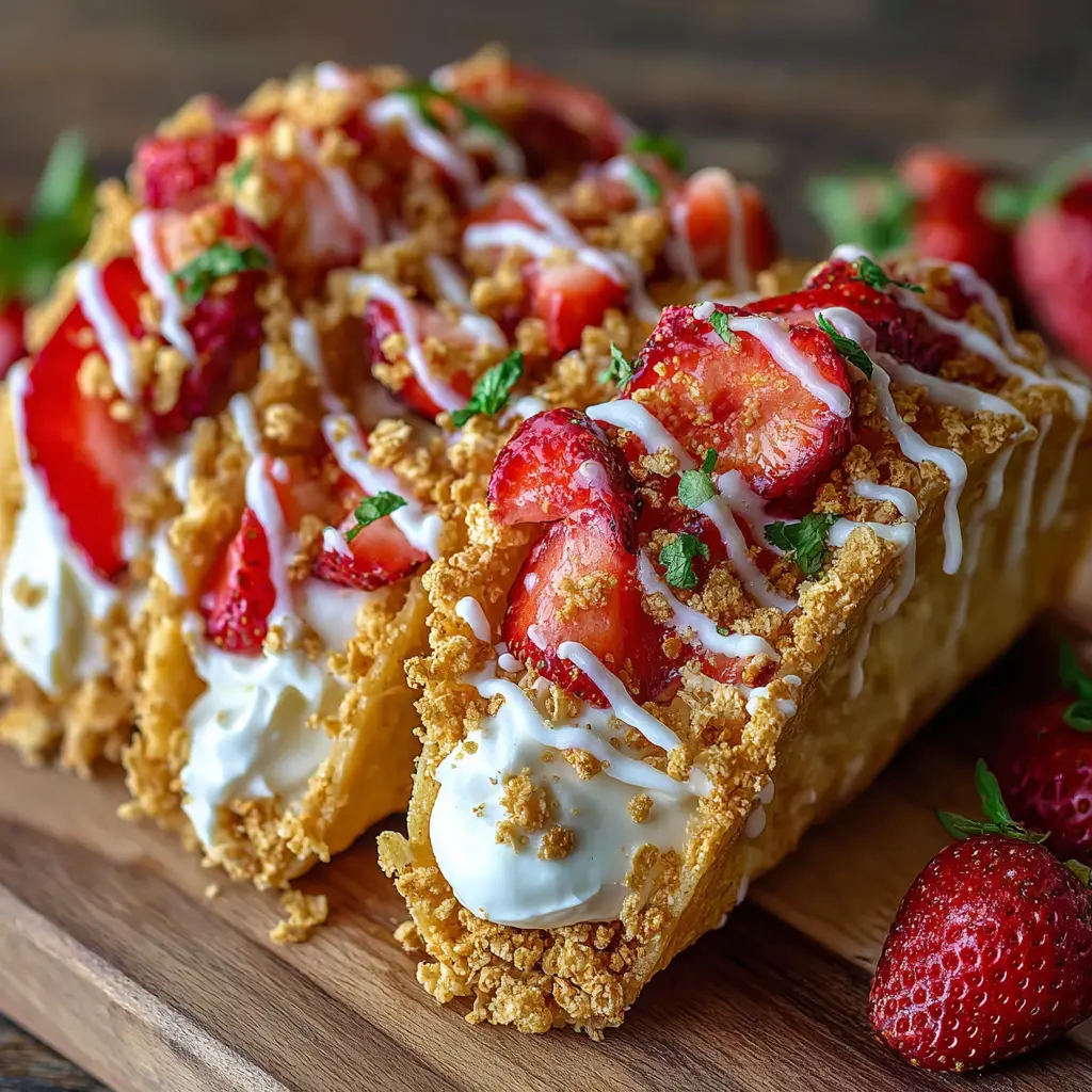 Strawberry Crunch Cheesecake Tacos