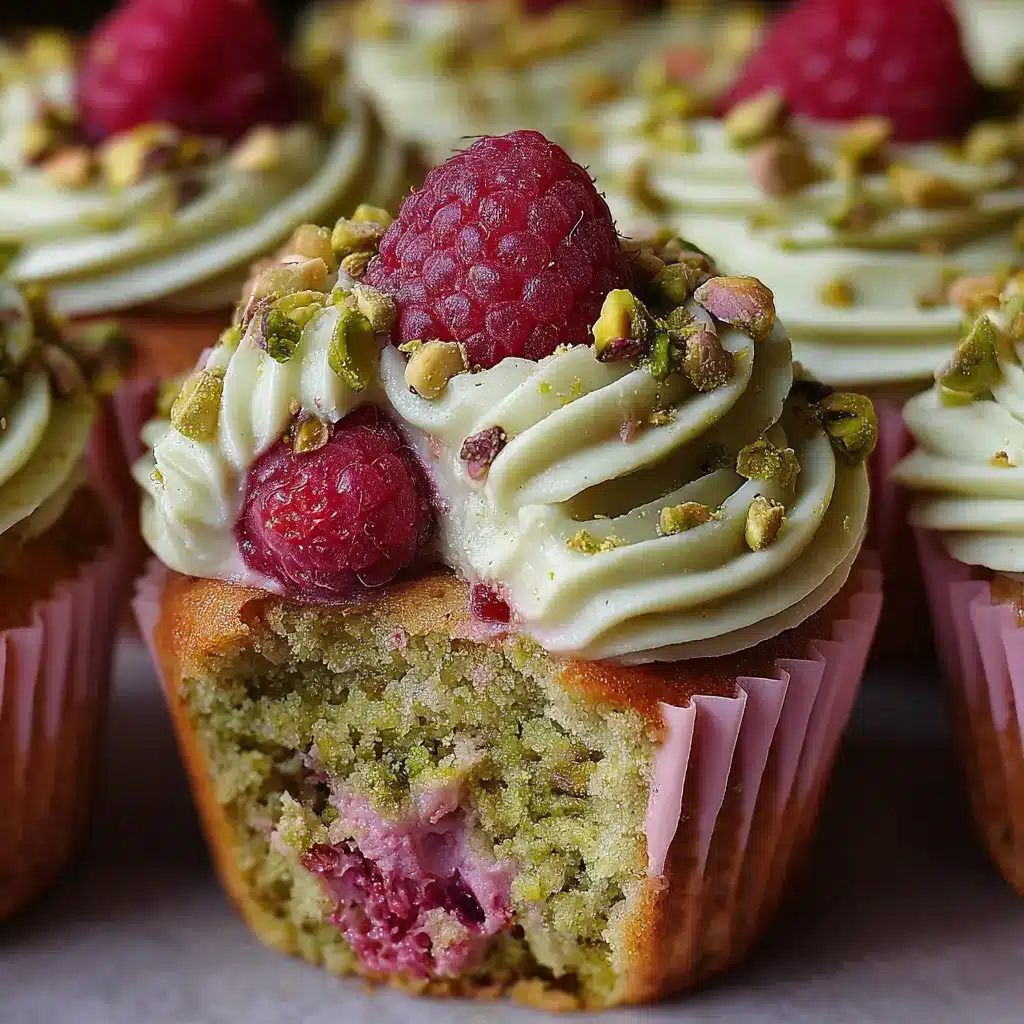 Fluffy Raspberry Pistachio Cupcakes