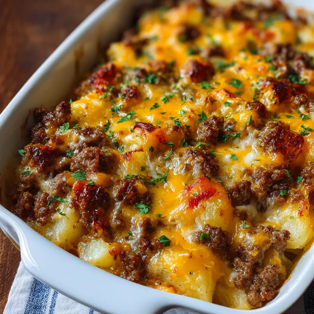 Cheesy Hamburger Potato Casserole