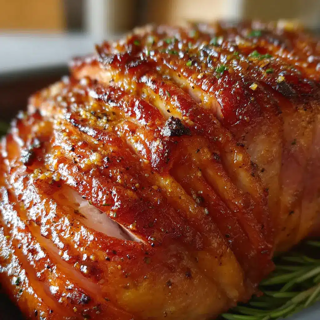 Tasty Mustard Glazed Spiral Chicken Ham