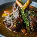 Slow-Cooked Lamb Shanks with Herb-Infused Gravy