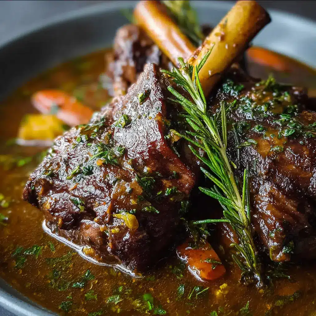 Slow-Cooked Lamb Shanks with Herb-Infused Gravy