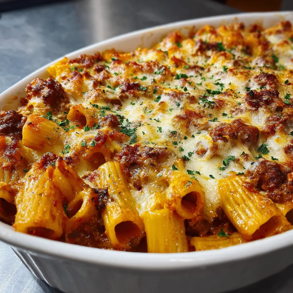 Cheesy Baked Rigatoni Pasta
