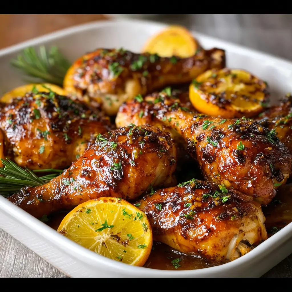 Southern Baked Maple Citrus Chicken Legs