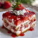 Strawberry Lasagna – No-Bake 4-Layer Dessert