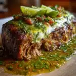 Slow-Roasted Beef Shoulder with Green Chile Smothered Burrito 🌶️