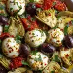 Marinated Mozzarella Balls, Artichokes, and Olives