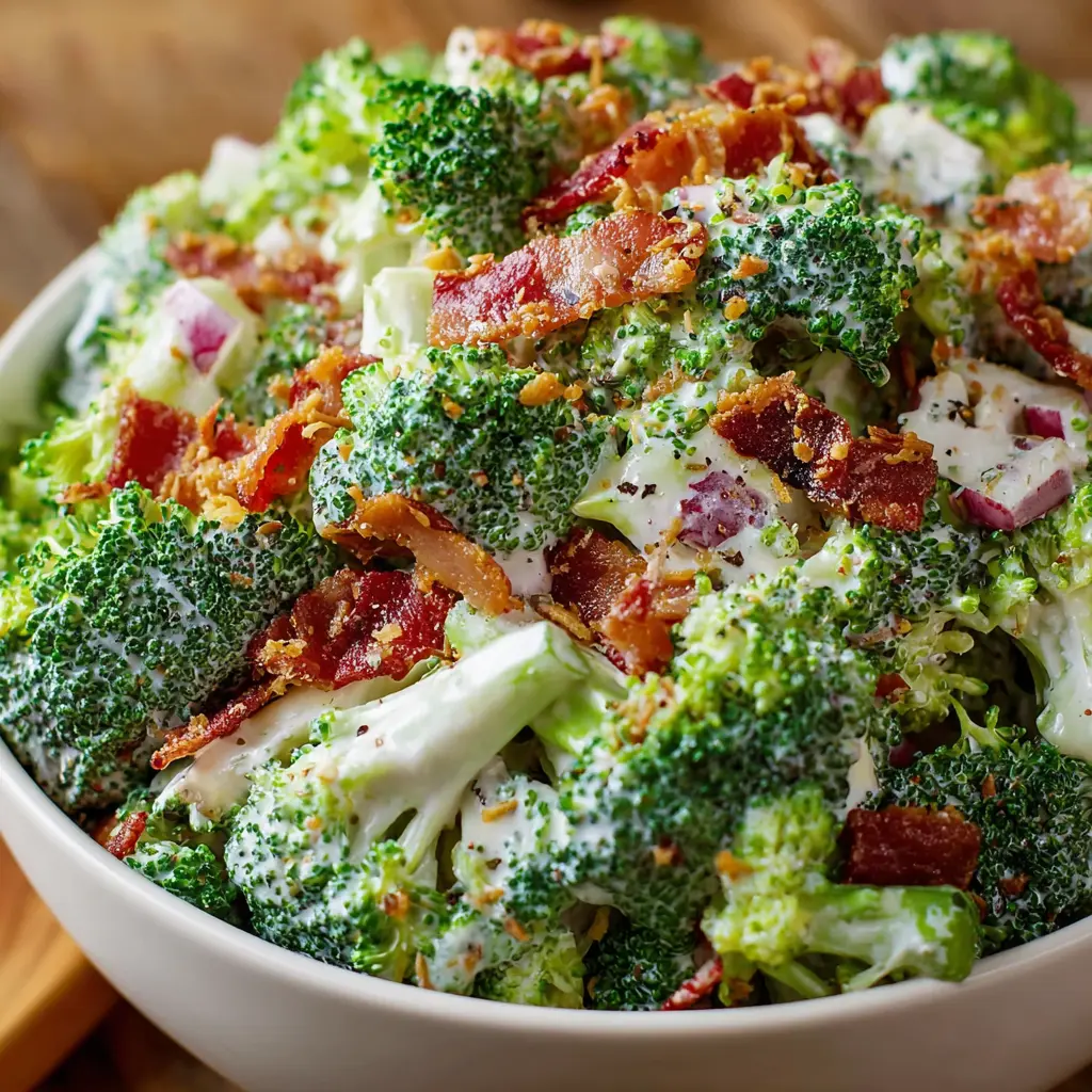 Creamy Broccoli Salad with Turkey Bacon
