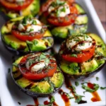Caprese Stuffed Avocados with Sweet Balsamic Glaze