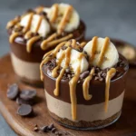 Creamy Chocolate Banana Protein Pudding Cups with Peanut Butter Drizzle