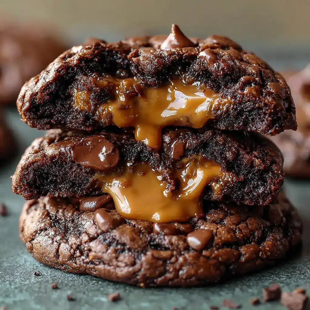 Dark Chocolate Peanut Butter Greek Yogurt Brownie Cookies with Gooey Centers