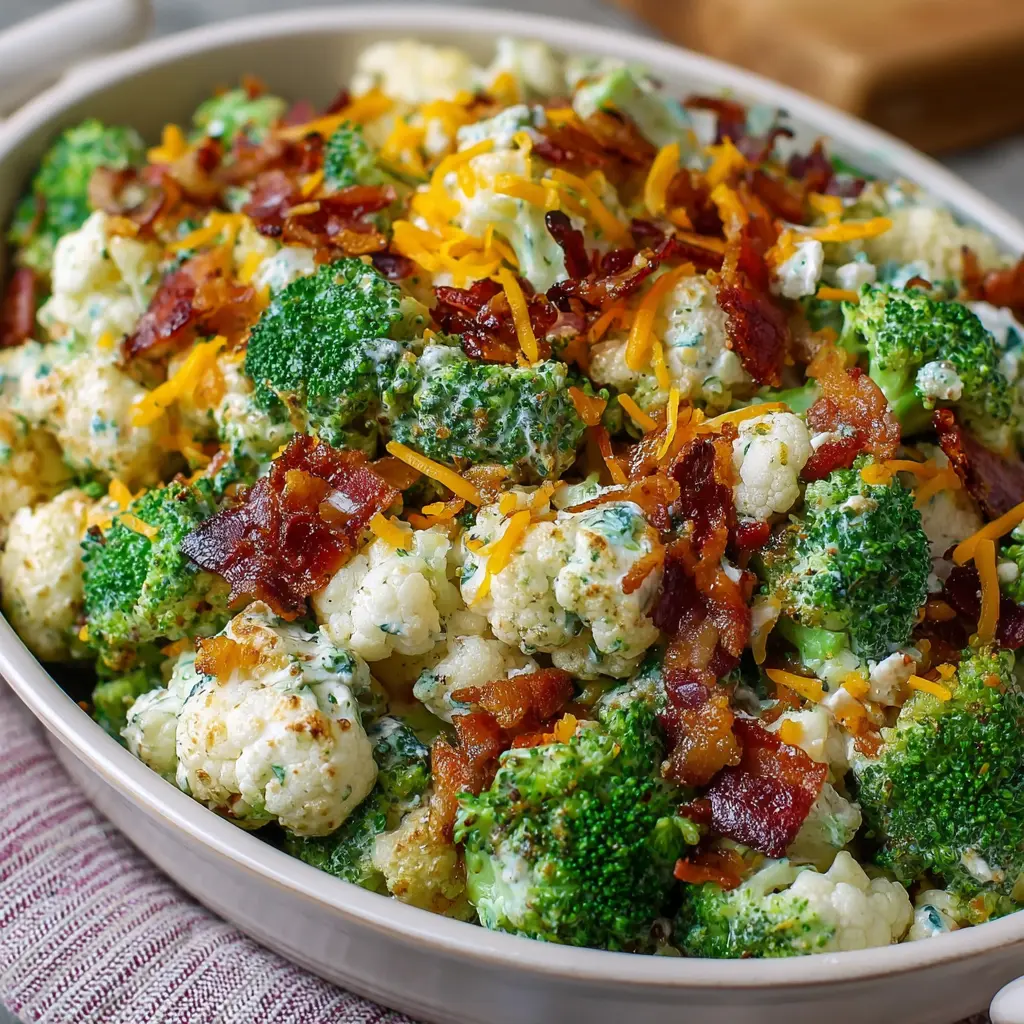 Loaded Broccoli Cauliflower Salad