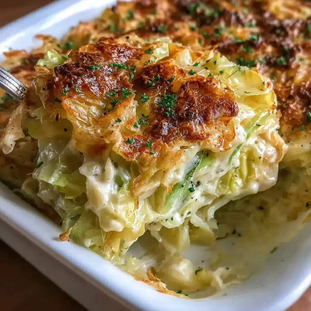 Vegan Creamy Cheesy Cabbage Casserole