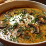 Hungarian Mushroom Soup with Sour Cream & Dill