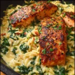 Creamy Salmon & Spinach Orzo – Spring Dinner