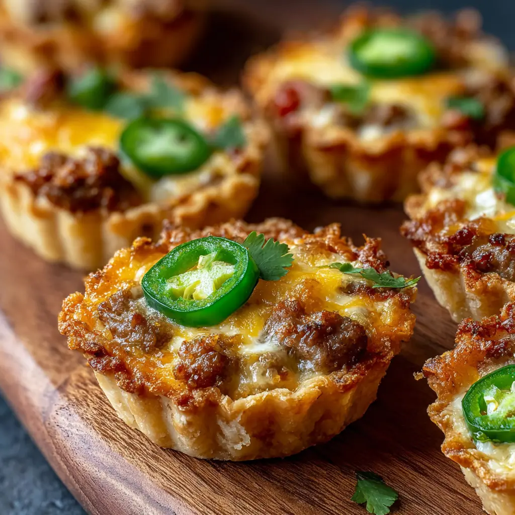 Spicy Sausage Jalapeño Cheese Tarts