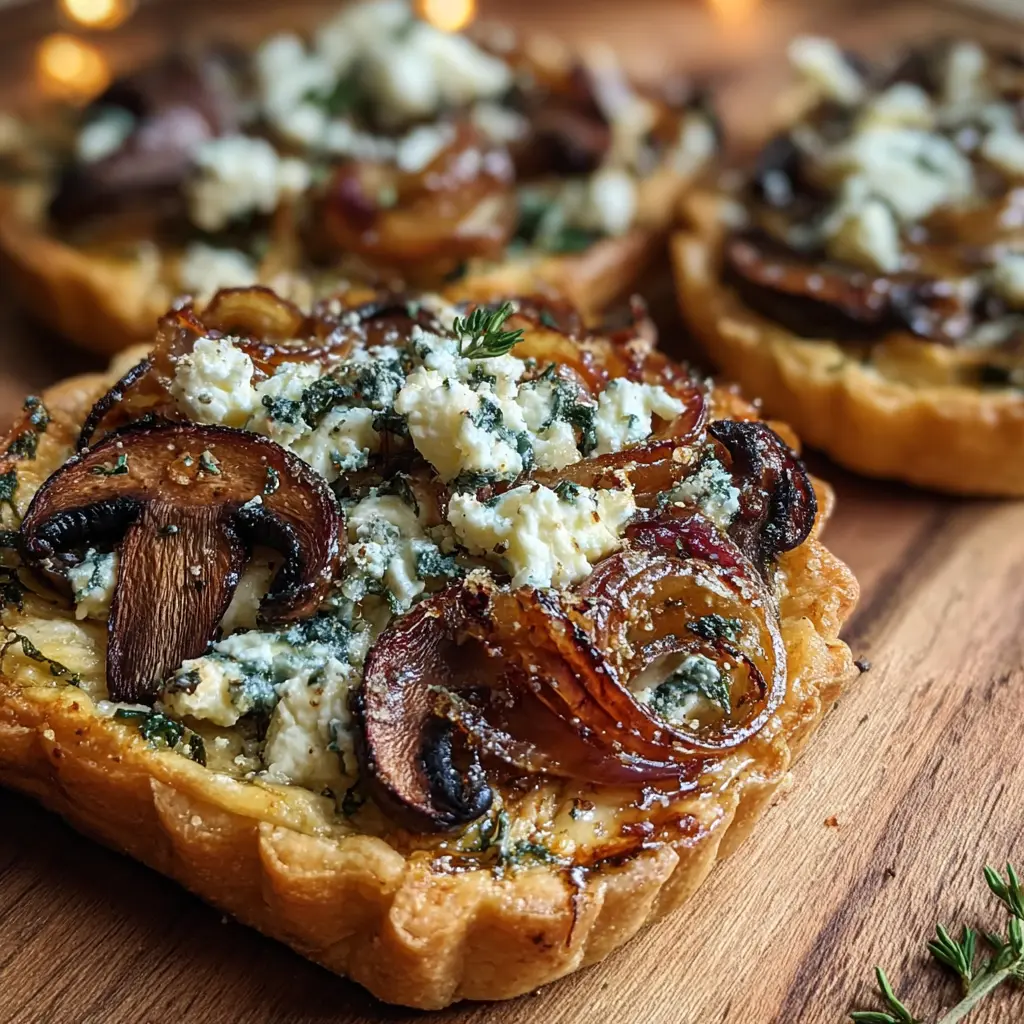 Mushroom, Shallot, and Herbed Goat Cheese Flatbread
