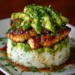 Honey Lime Chicken & Avocado Rice Stack