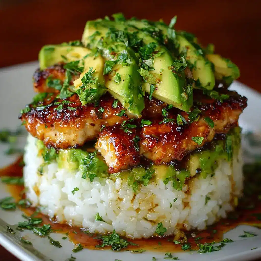 Honey Lime Chicken & Avocado Rice Stack